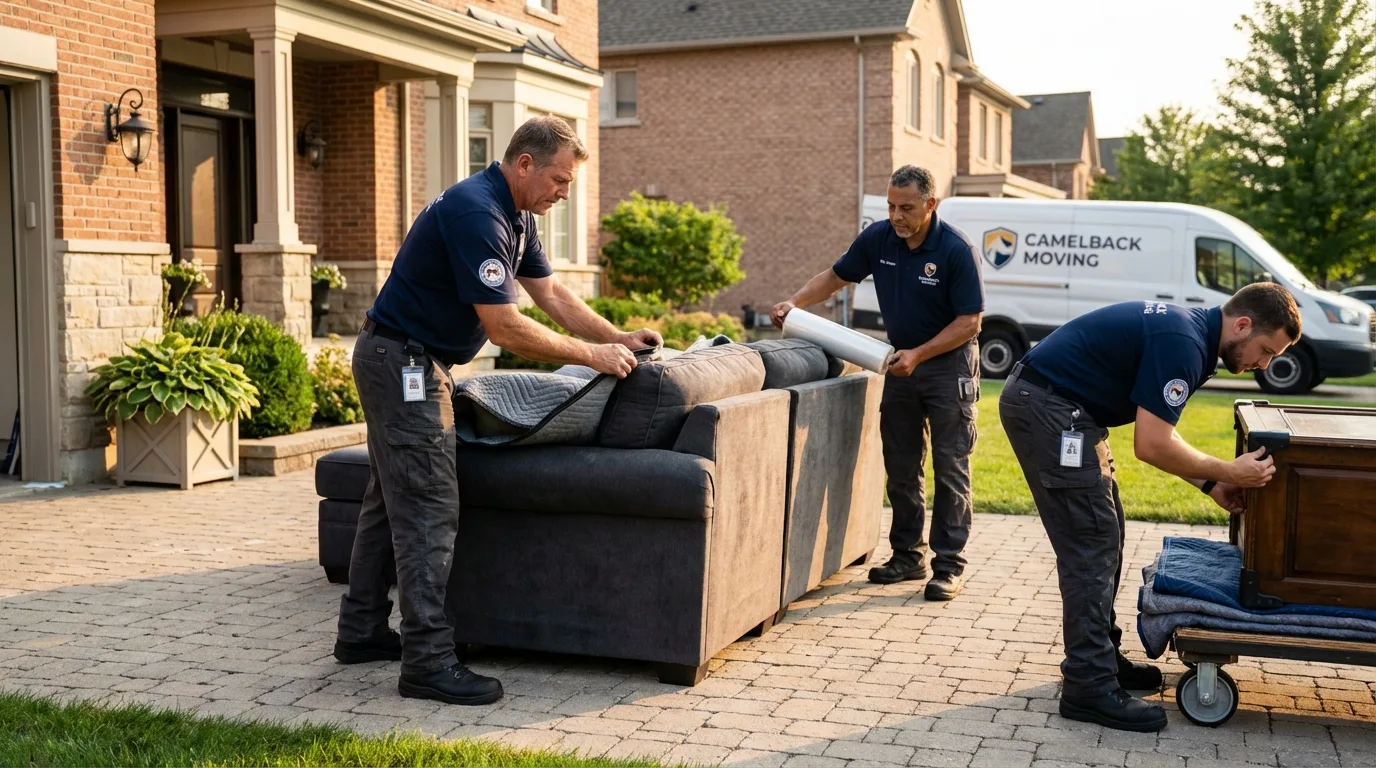 Large estate moving crew wrapping furniture in Kershaw, SC